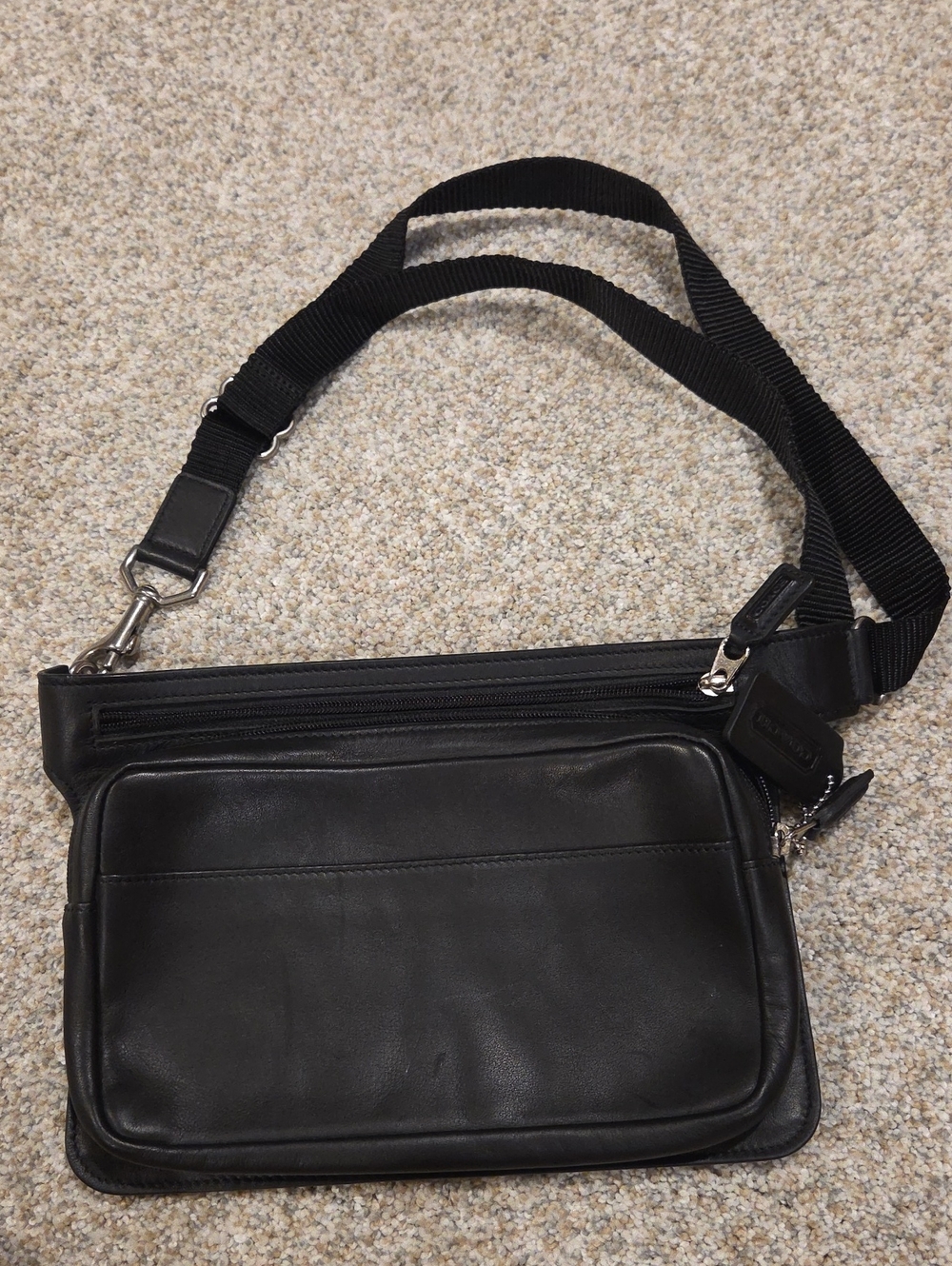 COACH Black Leather Crossbody Bag